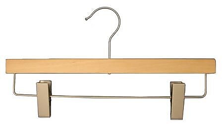 Nahanco 12" Wood Flat Skirt/Slack Hanger, Natural, 100/Pack (21012RC)