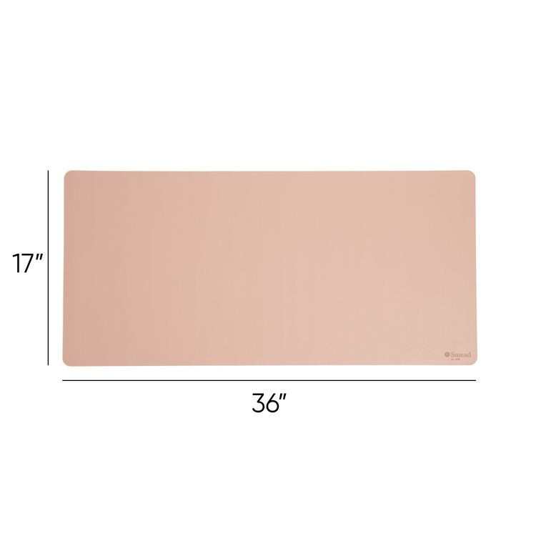 Vegan Leather Desk Pads, 36 x 17, Light Pink
