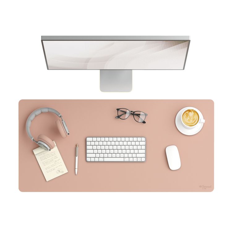 Vegan Leather Desk Pads, 36 x 17, Light Pink