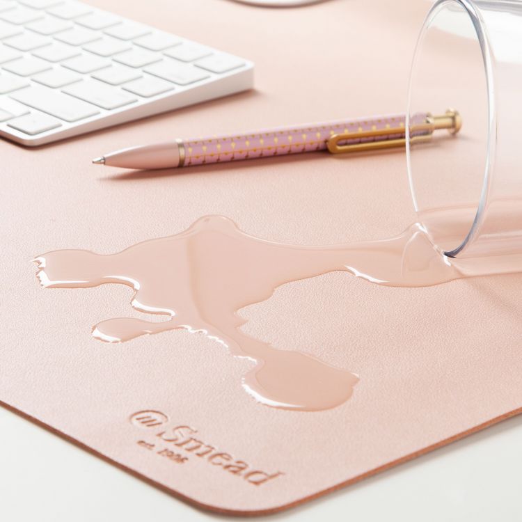 Vegan Leather Desk Pads, 36 x 17, Light Pink