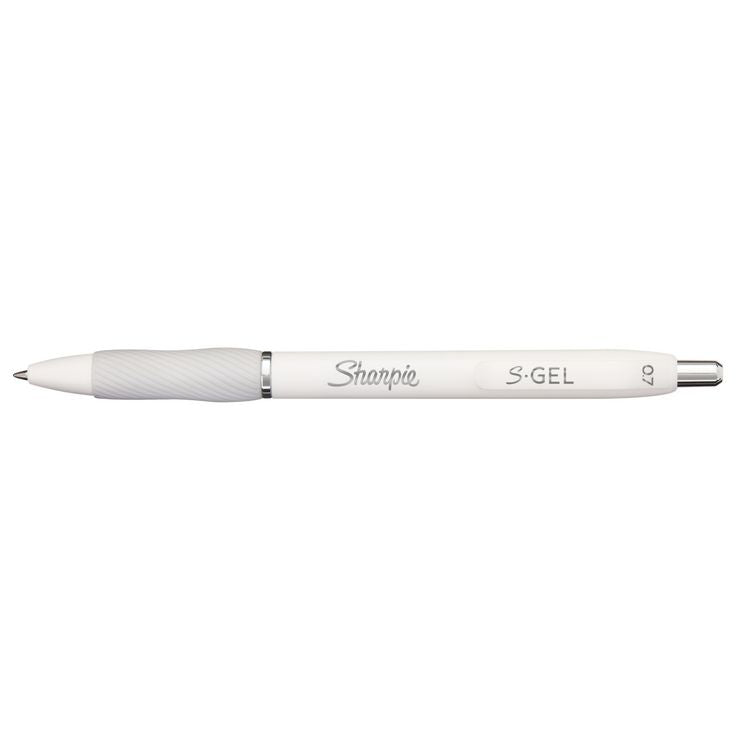 S-Gel Fashion Barrel Gel Pen, Retractable, Medium 0.7 mm, Assorted Ink Colors, White Barrel, 4/Pack
