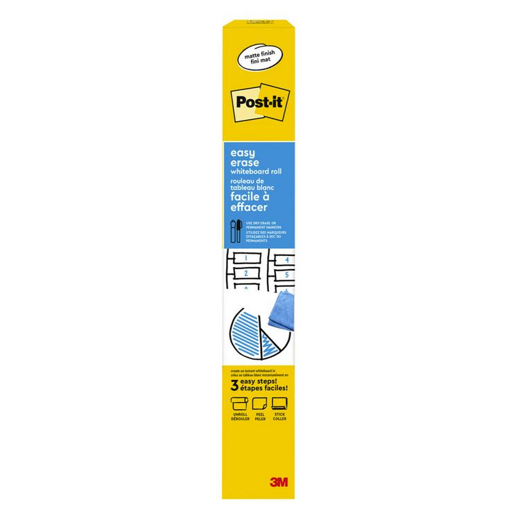 Easy Erase Permanent Marker Whiteboard Surface, Laminate Film, 36" x 24", White