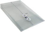 JAM Paper Premium Plastic Filing Envelope with Button & String Closure, Gray, 3/Pack (472B1SMX3)