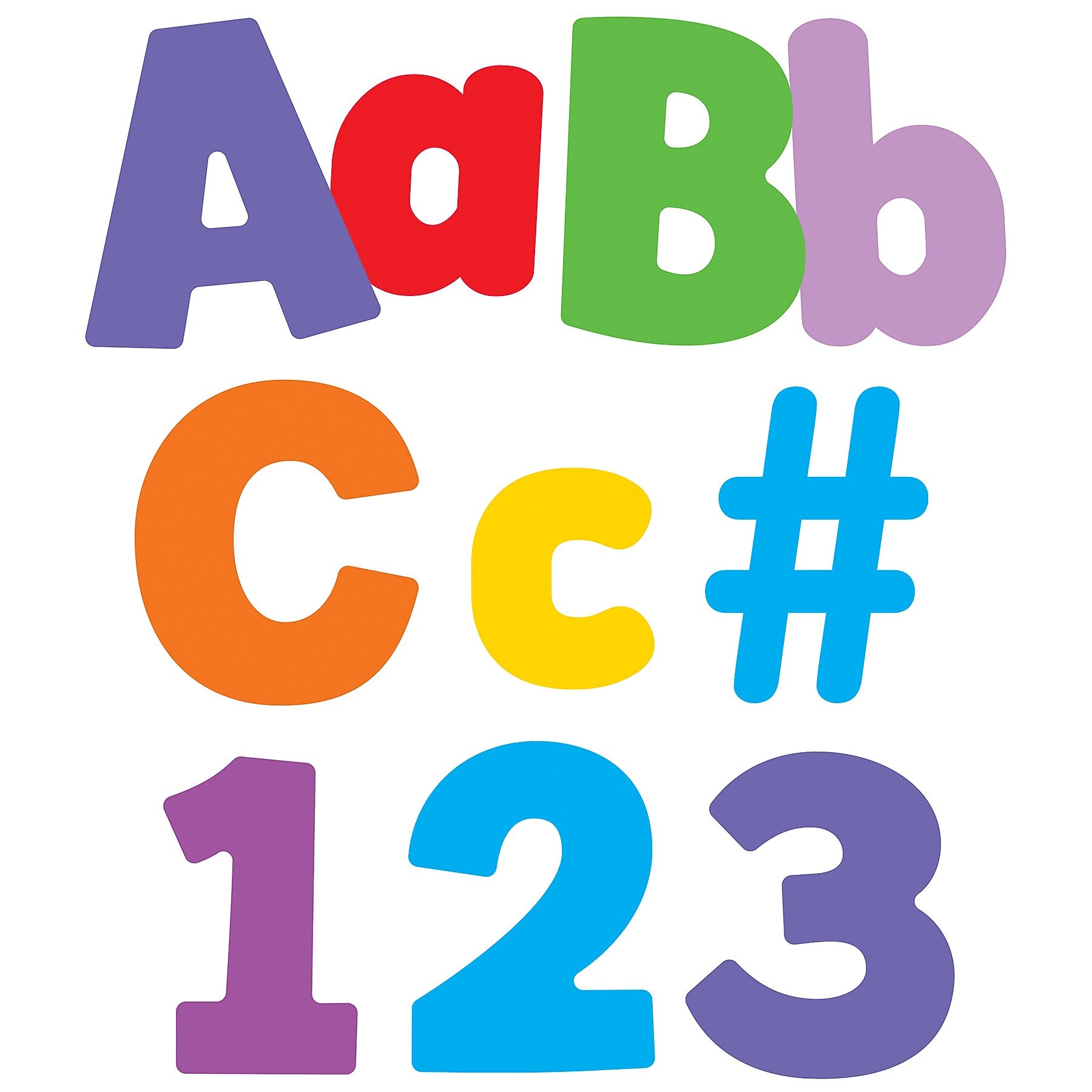 Carson Dellosa 4" Color Splash Combo Pack EZ Letters and Numbers, Multicolored, 219/Pack, 3 Packs/Bundle (CD-130098-3)