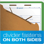 Pendaflex Pressboard Classification Folder, 1-Dividers, 1 3/4" Expansion, Letter Size, Dark Green, 10/Box (23733P)