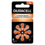 Duracell Size 13 Orange Hearing Aid Batteries, 8/Pack (DA13B8ZMR09)