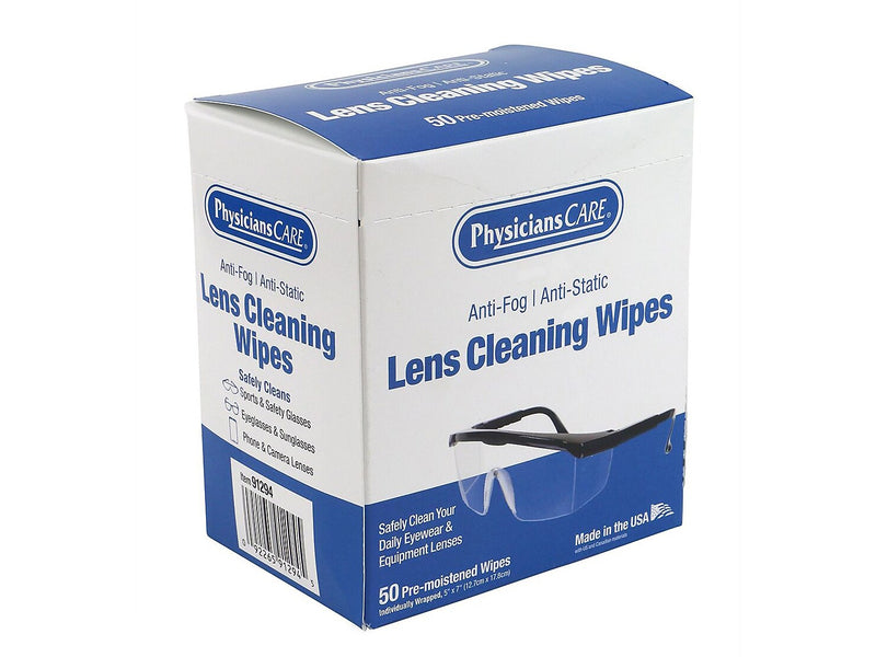 PhysiciansCare Lens Cleaning Wipe, 5" x 7", 50/Box (91294)
