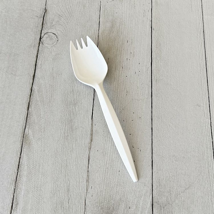 Mediumweight Polypropylene Cutlery, Spork, Plastic, White, 1,000/Carton