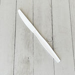 Heavyweight Wrapped Polystyrene Cutlery, Knife, Plastic, White, 1,000/Carton