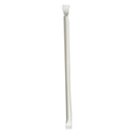 Wrapped Jumbo Paper Straws, 7.75", Paper, White, 320/Pack, 4 Packs/Carton