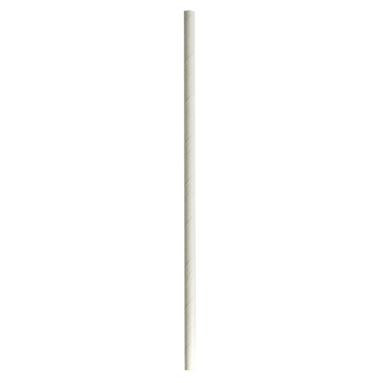 Wrapped Jumbo Paper Straws, 7.75", Paper, White, 320/Pack, 4 Packs/Carton