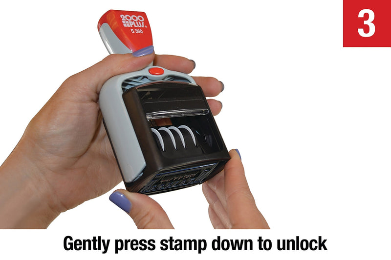 2000 Plus S-360 Received Rectangle Dater Stamp, Blue and Red Ink, 1 3/4" x 1 1/4" (011034)