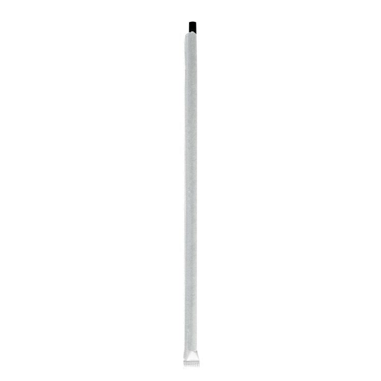 Wrapped Giant Straws, 10.25", Polypropylene, Black, 300/Pack, 4 Packs/Carton