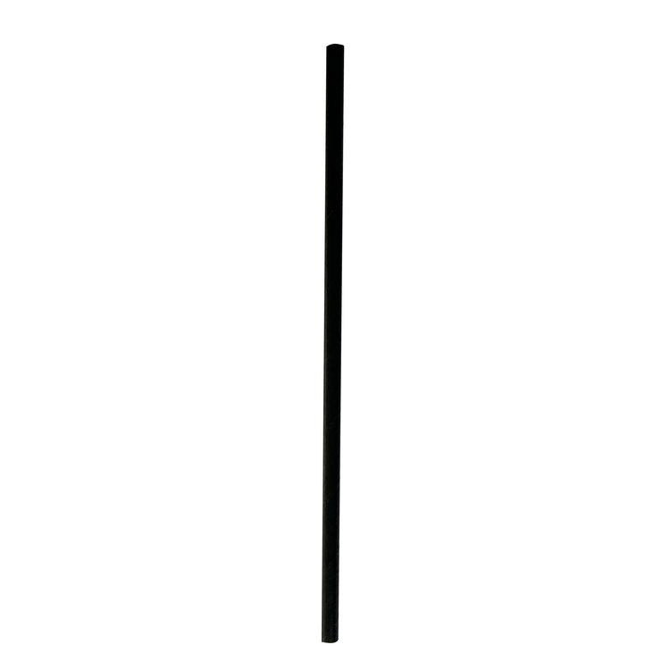 Wrapped Jumbo Paper Straws, 7.75", Paper, Black, 320/Pack, 4 Packs/Carton