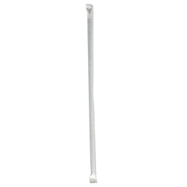 Wrapped Giant Straws, 10.25", Polypropylene, Black, 300/Pack, 4 Packs/Carton