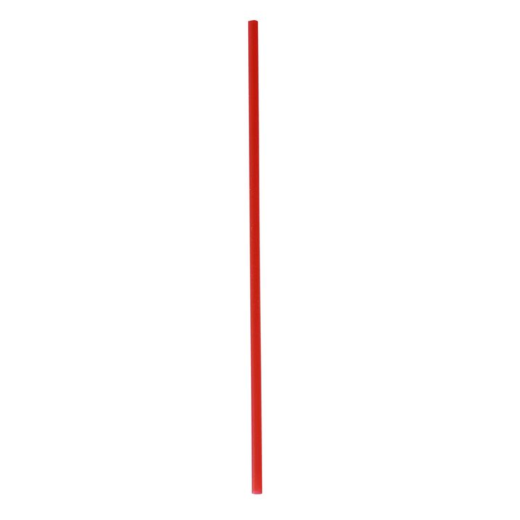Wrapped Jumbo Straws, 10.25", Polypropylene, Red, 500/Pack, 4 Packs/Carton