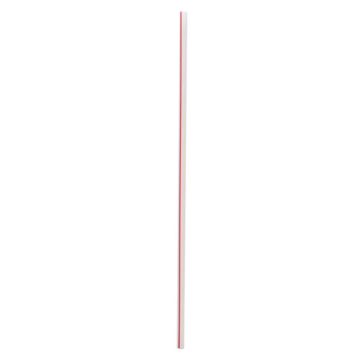 Wrapped Giant Straws, 10.25", Polypropylene, Red/White Striped, 300/Pack, 4 Packs/Carton