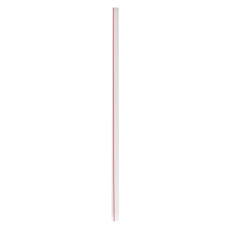 Wrapped Jumbo Straws, 10.25", Polypropylene, Red/White Striped, 500/Pack, 4 Packs/Carton