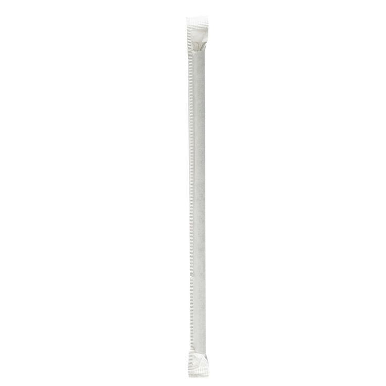 Wrapped Jumbo Paper Straws, 7.75", Paper, Black, 320/Pack, 4 Packs/Carton