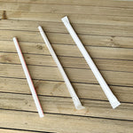Wrapped Giant Straws, 7.75", Polypropylene, Red/White Striped, 300/Pack, 24 Packs/Carton