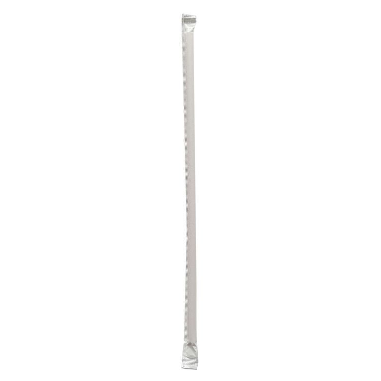 Wrapped Giant Straws, 10.25", Polypropylene, Red/White Striped, 300/Pack, 4 Packs/Carton