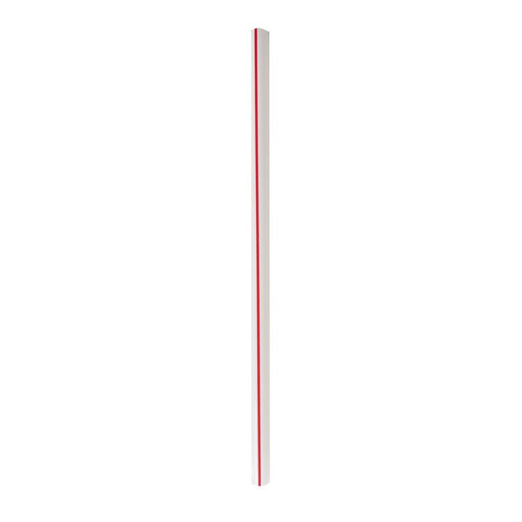 Wrapped Giant Straws, 7.75", Polypropylene, Red/White Striped, 300/Pack, 24 Packs/Carton