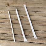 Wrapped Jumbo Paper Straws, 7.75", Paper, White, 320/Pack, 4 Packs/Carton