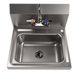 Stainless Steel Hand Sink with Faucet, 14" l x 10" w x 5" d
