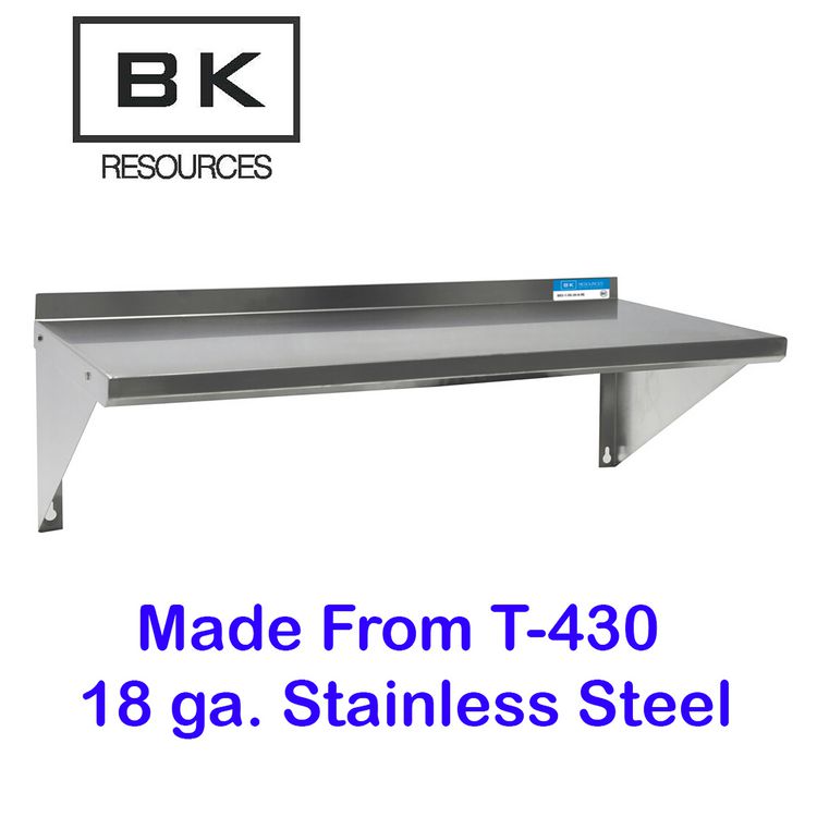 Stainless Steel Economy Overshelf, 32w x 12d x 8h, Stainless Steel, Silver, 2/Pallet