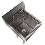 Stainless Steel Sink and Faucet Bundle, Sink/Faucet/Faucet Mounting Kit/Drain, 15" L x 15" W x 14" D
