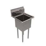 Stainless Steel Sink and Faucet Bundle, Sink/Faucet/Faucet Mounting Kit/Drain, 15" L x 15" W x 14" D