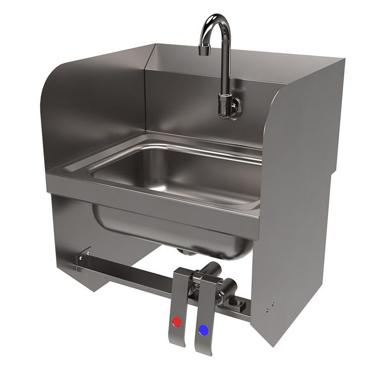 Stainless Steel Hand Sink with Side Splashes, 14" l x 10" w x 5" d