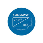 Magnetic Monitor Privacy Screen for 23.8" Widescreen Flat Panel Monitors, 16:9 Aspect Ratio