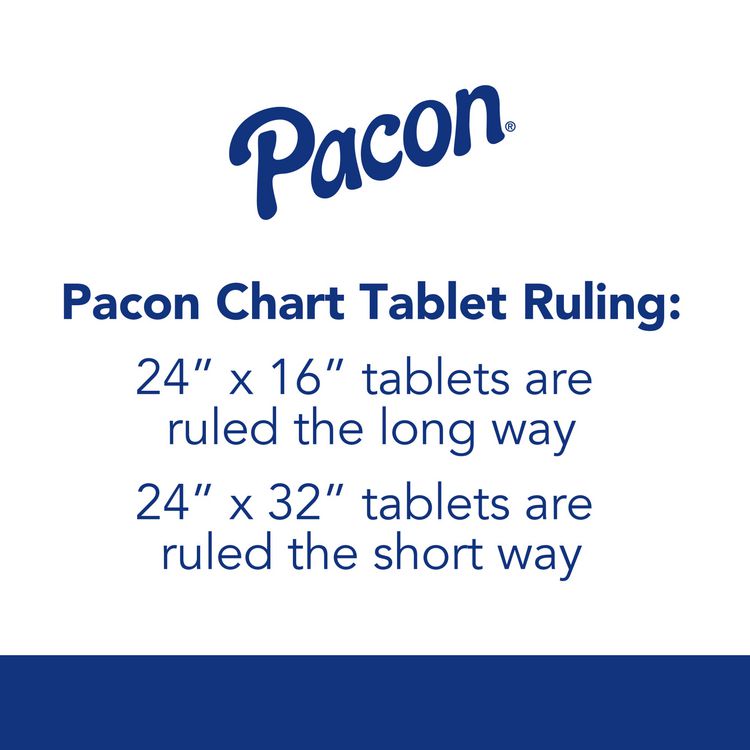 Chart Tablets, Presentation Format (1" Rule), 24 x 32, White, 25 Sheets, 12/Carton