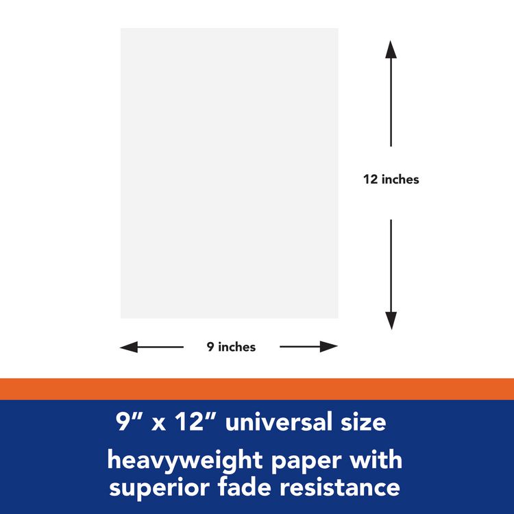 Tru-Ray Construction Paper, 76 lb Text Weight, 9 x 12, White, 50 Sheets/Pack, 50 Packs/Carton