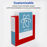 Heavy-Duty View Binder with DuraHinge and One Touch EZD Rings, 3 Rings, 2" Capacity, 11 x 8.5, Red, 6/Carton