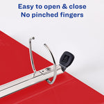 Heavy-Duty View Binder with DuraHinge and One Touch EZD Rings, 3 Rings, 2" Capacity, 11 x 8.5, Red, 6/Carton