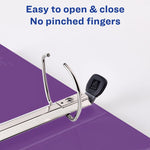 Heavy-Duty View Binder with DuraHinge and One Touch EZD Rings, 3 Rings, 3" Capacity, 11 x 8.5, Purple, 4/Carton