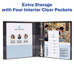Heavy-Duty View Binder with DuraHinge and One Touch EZD Rings, 3 Rings, 1" Capacity, 11 x 8.5, Navy Blue, 12/Carton