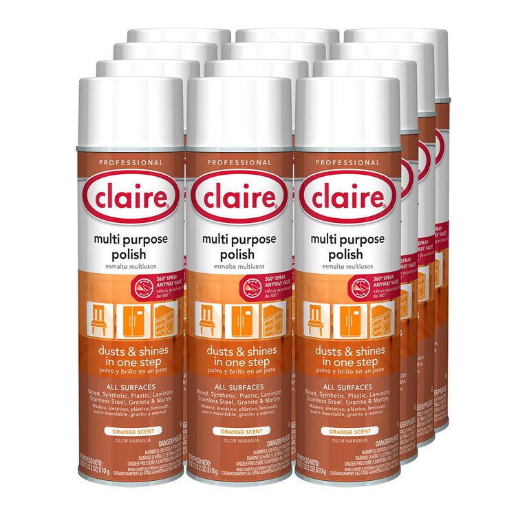 Multi Purpose Polish, Citrus Scent, 18 oz Aerosol Spray, 12/Carton