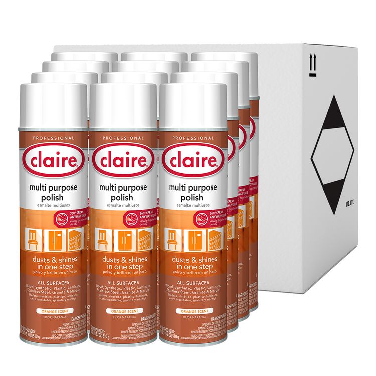 Multi Purpose Polish, Citrus Scent, 18 oz Aerosol Spray, 12/Carton