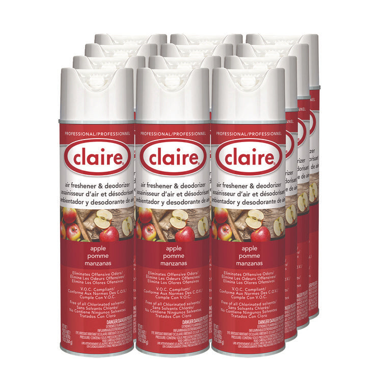 Aerosol Air Freshener and Deodorizer, Apple, 10 oz Aerosol Spray, 12/Carton