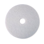 Low-Speed Super Polishing Floor Pads 4100, 12" Diameter, White, 5/Carton