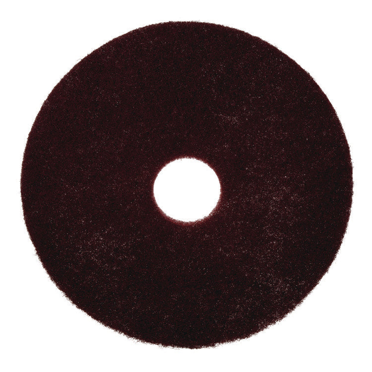 Surface Preparation Pad Plus, 16" Diameter, Maroon, 5/Carton