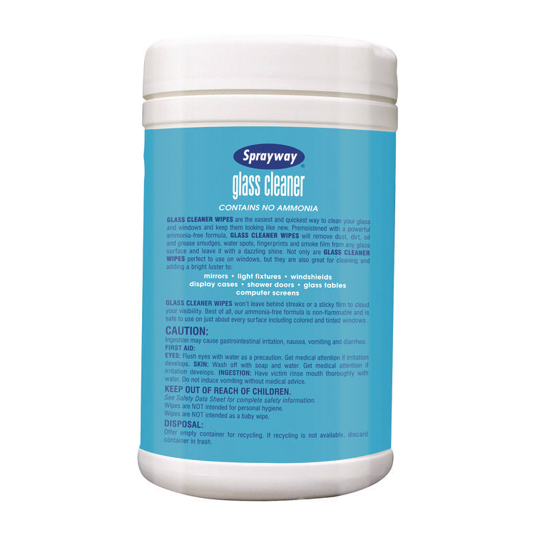Glass Cleaner Wipes, 1-Ply, 10 x 12, White, 6/Carton