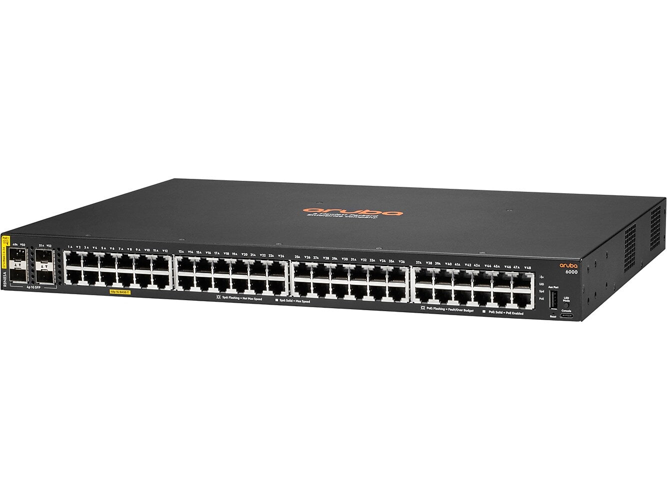 Aruba CX 6000 48-Port Gigabit Ethernet Managed Switch, Black (R8N85A#ABA)