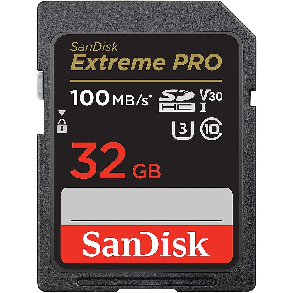 SanDisk Extreme PRO 32GB SDHC Memory Card, Class 10, UHS-I, V30 (SDSDXXO-032G-ANCIN)