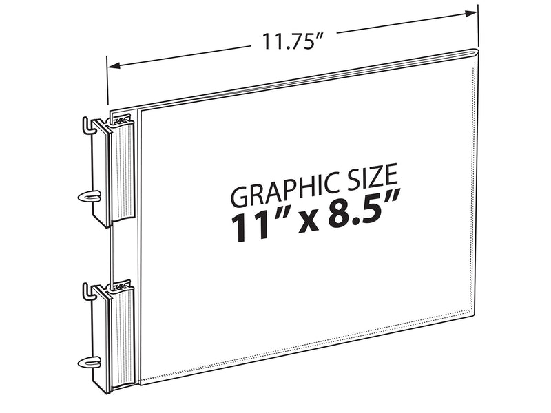 Azar Sign Holder, 11.75" x 8.5", Horizontal, Wall Mounted, Clear, Acrylic, 10/Pack (103315)