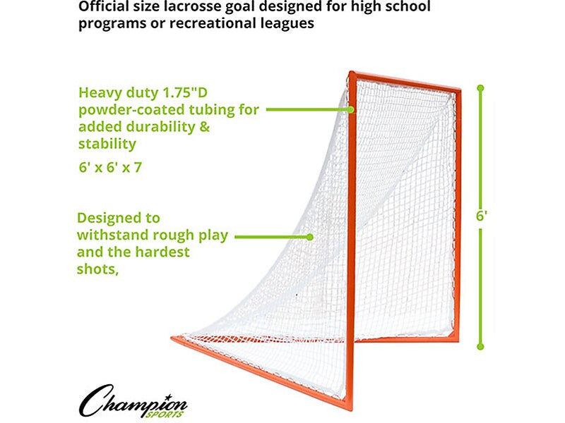 Champion Sports Pro High School Lacrosse Goal, White/Orange (LNGHS)