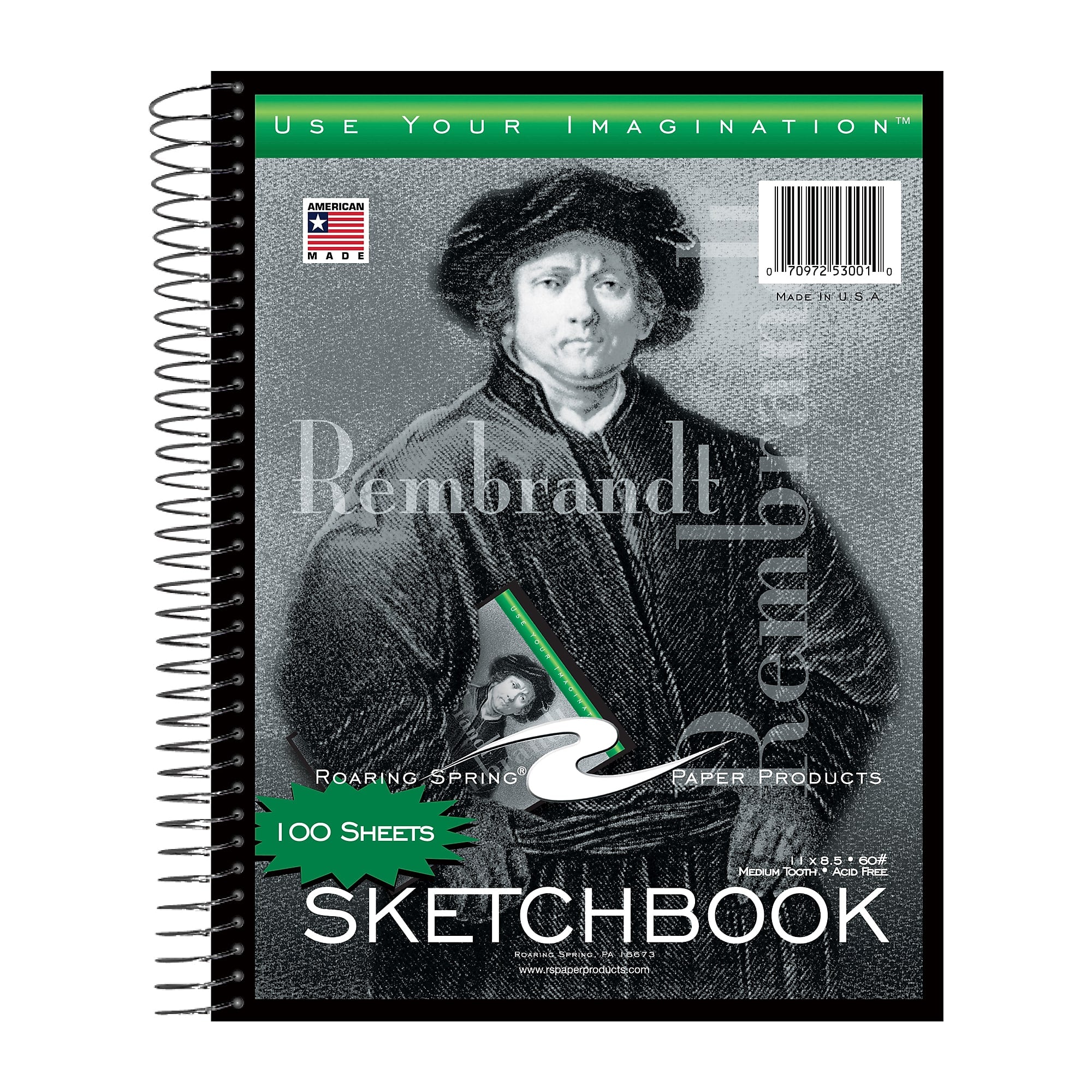 Roaring Spring Paper Products 8.5" x 11" Sketch Book, 100 Sheets, White, 12/Case (53101cs)